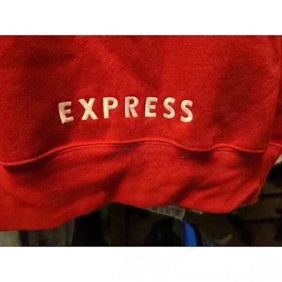Express Athletique Sport Vintage Women's Red Full Zip Fleece Jacket Small CR3 - Picture 4 of 7